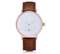 OSOLVE Bracciale in pelle The Round Minimalist Men Ultra Thin Watches Orologio al quarzo dal design semplice e alla moda con cinturino in pelle