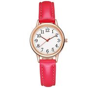 OSOLVE Cinturino in pelle Orologio da donna al quarzo Fine Facile da leggere Numeri arabi Quadrante semplice