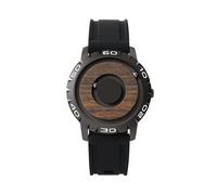 OSOLVE Guarda il nuovo orologio da polso parallelo a doppia sfera con quadrante magnetico in legno Orologio da polso al quarzo gratuito da uomo di lusso per il tempo libero