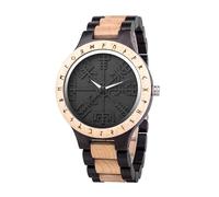 OSOLVE Orologio da polso in pelle Orologi da uomo in legno Vieni con scatola regalo Backcover