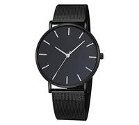 OSOLVE Orologio da uomo europeo e americano semplice orologio da uomo sottile moda orologio cinturino in maglia orologio da uomo coppia orologio al quarzo, Nero-argento, Bracciale