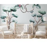 Osomhome SAVANNA SPIRIT XXL | Adesivo da parete per cameretta dei bambini con alberi tropicali | Decorazione da parete per cameretta dei bambini | Decorazione da parete della giungla autoadesiva