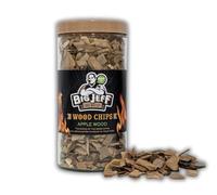 OsoRetail Big Jeff Wood Chips Melo 550 g | Trucioli di legno Apple 100% naturale per affumicatore, griglia & BBQ | Fumo Dolce Fruttato - Ideale Carne, Pesce, Formaggi