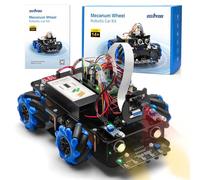 OSOYOO Mecanum Wheel Robot Car Kit per Raspberry Pi - Kit di apprendimento e programmazione STEM omnidirezionale con controllo video, tracciamento linea, prevenzione ostacoli