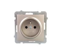Ospel GP-1GZ/m/45 - Presa di corrente in acciaio satinato, IP20, 16A, 71 mm, 71 mm, 39 mm, 71 mm