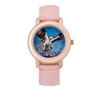Osprey Flying North America, elegante orologio analogico al quarzo, da donna, con cinturino in pelle, Stile:, regular, Cinturino