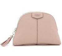 OSPREY London The Rosie - Trousse in pelle, con motivo granuloso, rosa pallido, grande