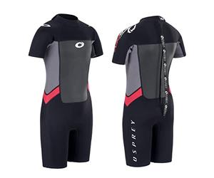 Osprey-Muta da Bambino Origine Summer, Muta Subacquea Corta da Bambino, Ragazzi, Shorty Origin, Nero - Rosso, L