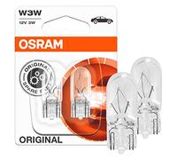 Osram - 2 lampadine alogene di ricambio originali W3W 12V T10 W2.1x9x5d 2821-02B per luce del freno, luci di parcheggio, omologate