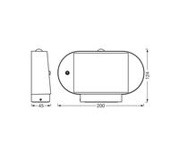 OSRAM ENDURA Style Oval S applique solare piccola, luce bianca calda (3000K), sensore integrato, senza alimentazione, lunga durata batteria: 30 accensioni da 60 secondi in modalità PIR, IP44, nero