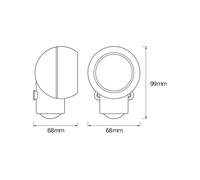 OSRAM Luce notturna a LED con sensore di movimento, a batteria, bianco caldo 3000K, protezione IP43, incluse batterie e supporto magnetico