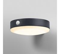 OSRAM ENDURA Style Tossa applique solare, luce bianca calda (3000K), sensore integrato, senza alimentazione, autonomia fino a otto ore, protezione IP44, nero