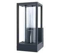 OSRAM Applique da parete per esterni E27, alluminio, vetro trasparente, IP44, grigio scuro, design rettangolare, 140 x 110 x 245 mm, materiale di montaggio incluso