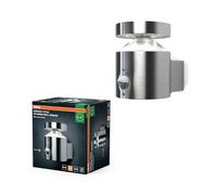OSRAM Applique da parete per esterni ENDURA Style Cylinder con sensore 150mm, 3000K, 660lm, 6W, design moderno in acciaio inox, IP44 per ingressi e facciate
