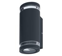 OSRAM Applique da parete per esterni Up/Down GU10 con anello di separazione, alloggiamento in alluminio grigio scuro, protezione IP44 e IK03, applique per facciate e ingressi