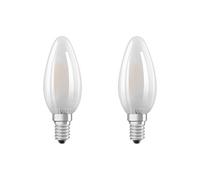 Osram Base Classic Lampada LED E14, 4 W, Bianco, Vetro, 2 unità, a candela