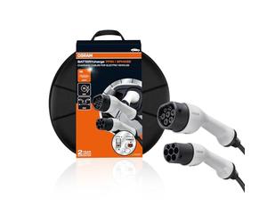 OSRAM BATTERYcharge 7PIN | 3PHASE | Cavo di ricarica da 16 AMP per veicoli elettrici e ibridi plug-in, tipo 2 a tipo 2, 11 kWh, lunghezza cavo 5 m