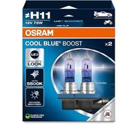 OSRAM COOL BLUE BOOST - Lampadina alogena H11 per fari - CONFEZIONE DA 2