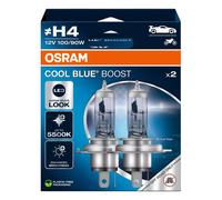 OSRAM Cool Blue Boost H4 5500K 12V 80W Coppia Lampade Alogene Effetto Xenon Look