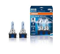 OSRAM COOL BLUE INTENSE H15, +20% luminosa, fino a 3700K, lampada alogena, look LED, duo box (2 lampade)