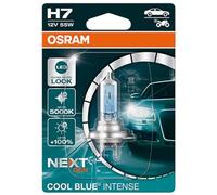 OSRAM COOL BLUE INTENSE H7, 100% luminosa, fino a 5000K, lampada alogena, look LED, blister singolo (1 lampada)