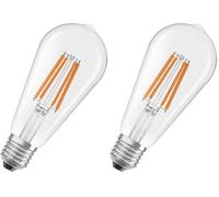 OSRAM dalla classica forma a globo, con filamento LED decorativo dal design satinato i efficienza energetica A, E27, 7,2 W, 1521 lm, 2700 K, bianco caldo. luce immediata al 100%.