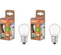 OSRAM dalla classica forma mini-sferica, con filamento LED decorativo dal design satinato i efficienza energetica A, E27, 1,2 W, 255 lm, 2700 K, bianco caldo. luce immediata al 100%.