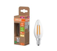 Osram dalla classica forma mini-sferica, con filamento LED decorativo, classe di efficienza energetica A, E14, 1,2 W, 255 lm, 2700 K, bianco caldo. Senza riscaldamento, luce immediata al 100%.