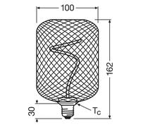 OSRAM Decor LED Filamento a spirale quadrato E27 3,5W nero 818 Osram