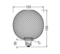OSRAM Decor LED Flat Globe E27 3,5W oro 2.700K metallo Osram
