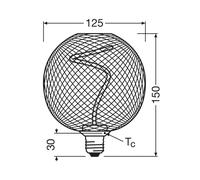OSRAM Decor LED Spiral Filament Globe E27 3,5W oro 1.800K Osram