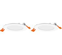 OSRAM Downlight Slim 120mm, luce da incasso a LED, 8W, bianco caldo 3000K, 550 lumen, design piatto, IP20, facile installazione per soggiorni e corridoi (Confezione da 2)