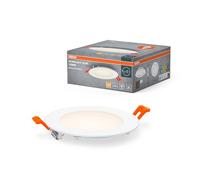 OSRAM Downlight Slim 120mm, luce da incasso a LED, 8W, bianco caldo 3000K, 550 lumen, design piatto, IP20, facile installazione per soggiorni e corridoi