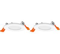 OSRAM Downlight Slim 85mm Faretto LED da incasso, 4.5 W, 4000K Bianco freddo, 240lm, Bianco, Plastica, Driver integrato (Confezione da 2)