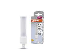 OSRAM DULUX LED D10 EM, G24D-1, 5W, 600lm, 4000K, colore della luce bianco freddo, testa girevole per luce direzionale, sostituzione LED per lampade fluorescenti compatte con attacco G24D-1
