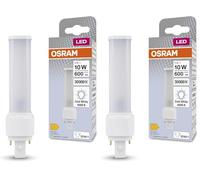 OSRAM DULUX LED D10 EM, G24D-1, 5W, 600lm, 4000K, colore della luce bianco freddo, testa girevole per luce direzionale, sostituzione LED per lampade fluorescenti compatte con attacco G24D-1