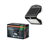 OSRAM ENDURA BUTTERFLY proiettore solare, nero, 4W, 500lm, sensore di movimento e luce, luce per esterni, batteria ricaricabile, ecologico, lunga durata, facile da installare, IP65, 4000K.