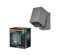 OSRAM ENDURA Classic Cube ADJ WALL applique da esterno, colore argento, attacco GU10 (max 35W), compatibile con lampada normale o smart, testa orientabile, protezione IP44