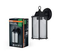 OSRAM ENDURA Classic lampada da esterno M E27 nera, IP43, alloggiamento in alluminio, vetro trasparente, senza lampadina, montaggio a parete per aree protette