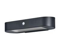 OSRAM ENDURA Style Oval applique solare, luce bianca fredda (4000K), sensore integrato, senza alimentazione, lunga durata della batteria: 30 accensioni da 60 secondi in modalità PIR, IP44, nero