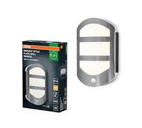 OSRAM ENDURA Style Plate Wall lampada a parete in acciaio con sensore e luce indiretta, LED per esterni, protezione IP44, per ingresso e facciata