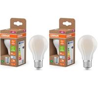 OSRAM Energy Class nella classica forma a lampadina, 3,8 W / 806 lm luce bianca fredda (4000 K), CRI 80, in vetro satinato senza piombo, attacco E27, IP20, diametro 60 mm, dimmerabile.