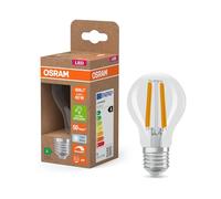 OSRAM Energy Class nella classica forma a lampadina, 3,8 W / 806 lm luce bianca fredda (4000 K), CRI 80, in vetro senza piombo trasparente, attacco E27, IP20, diametro 60 mm, dimmerabile