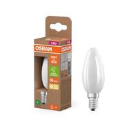 OSRAM Energy Class nella classica forma mini candela, 3,8 W / 806 lm, EEK A, luce bianca calda (2700 K), CRI 80, realizzata in vetro satinato senza piombo, attacco E14, IP20, diametro 35 mm.