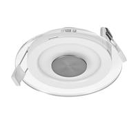 OSRAM Faretto da incasso a LED in acrilico trasparente 6W 827 bianco, faretto da soffitto 240lm bianco caldo 2700K, design moderno 120mm, IP20