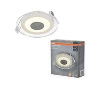 OSRAM Faretto da incasso a LED in acrilico trasparente 6W 827 bianco, faretto da soffitto 240lm bianco caldo 2700K, design moderno 120mm, IP20