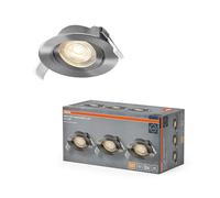OSRAM Faretto da incasso a LED Spot Set, 4,9 W, 2700 K, faretto da soffitto 36°, nichel satinato, alluminio/plastica, orientabile, set da 3
