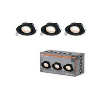 OSRAM Faretto da incasso a LED Spot Set, 4,9W, 190lm, 2700K, faretto da soffitto Ø90mm, 120°, nero, orientabile, set da 3
