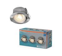 OSRAM Faretto da incasso a LED Spot Set CCT IP44 4,9W nichel satinato, set da 3 pezzi per bagno Click-CCT a tre stadi, 2700-6500K