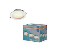 OSRAM Faretto da incasso LED Essential IP44 Dim 120mm 8W Metallo, set di 3 faretti da bagno, bianco caldo 3000K acciaio